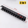Black heavy-duty wall mounted tool storage rack with 402mm length and various sized holes