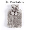Plush Hot Water Bottle Cover with Soft Fleece Lining