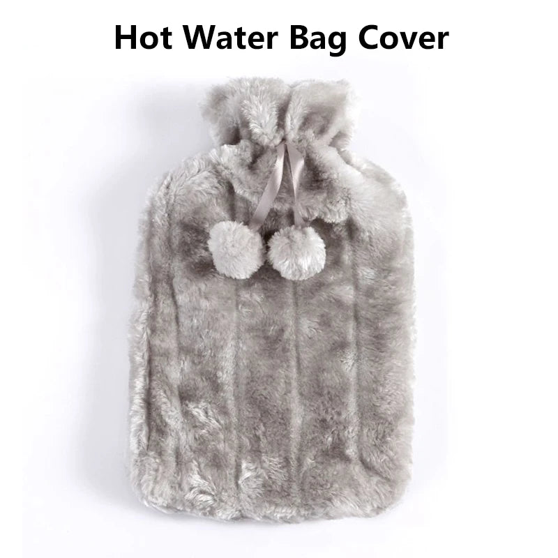 Plush Hot Water Bottle Cover with Soft Fleece Lining