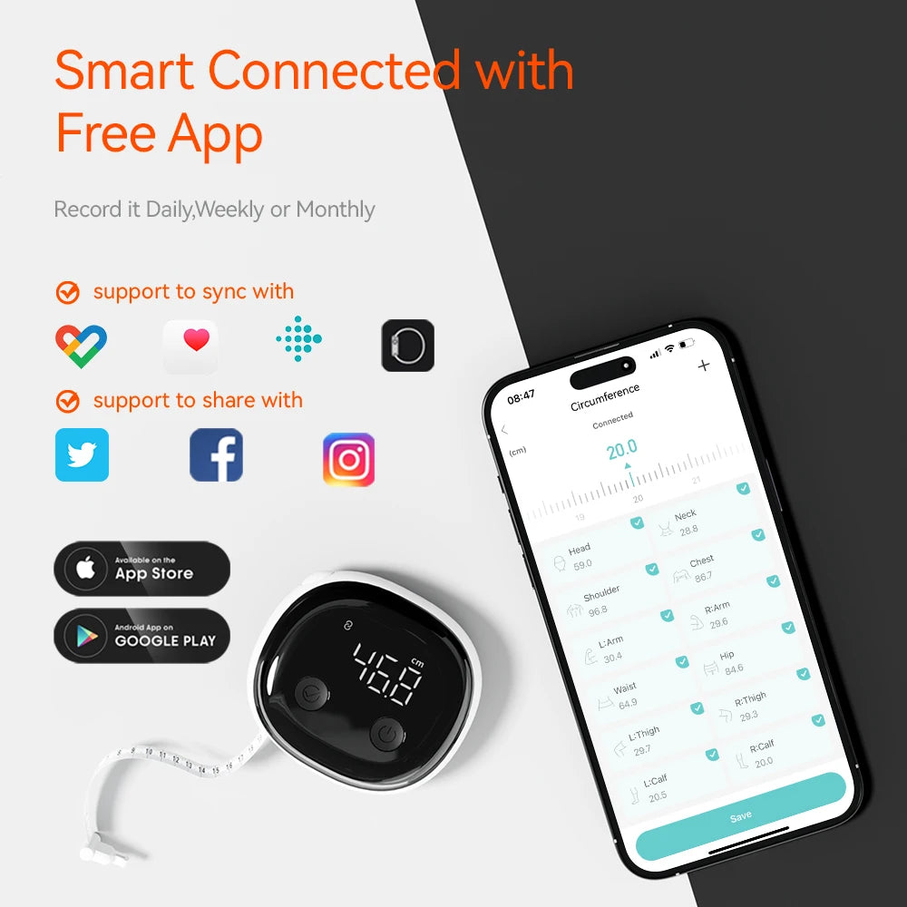 Cinta Métrica Corporal Inteligente con App
