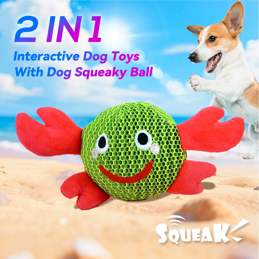 Interactive Monster & Crab Dog Chew Toy