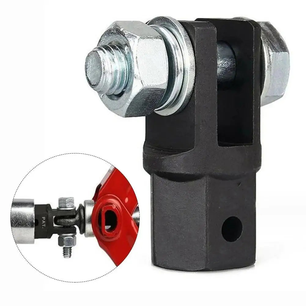 Chrome vanadium scissor jack adapter for drills and impact drivers with a threaded mounting mechanism