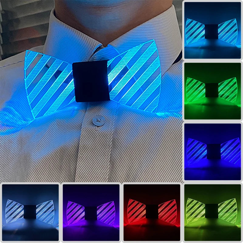 LED Glowing Glasses and Bowtie Set for Cosplay and Parties