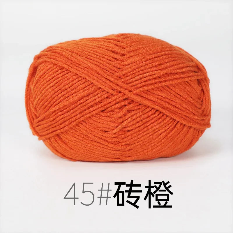 4-Ply Soft Cotton Blend Yarn for Knitting and Crochet
