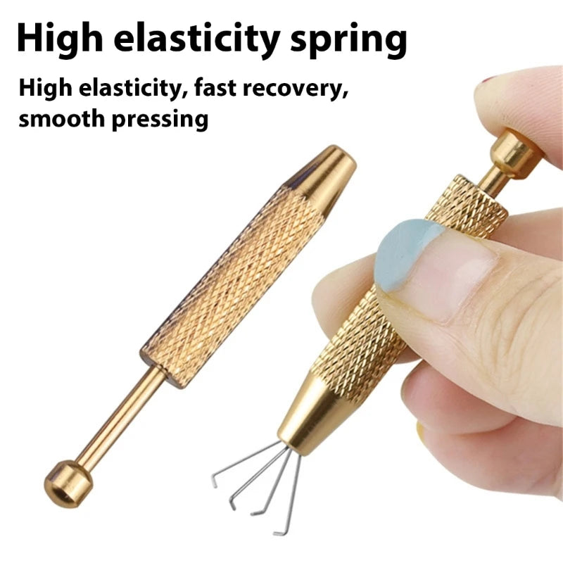 Four-Prong Stainless Steel Jewelry Pick-Up Tool