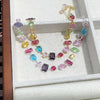 Colorful CZ Tennis Bracelet with Gold Plating