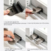Instructions show how to install and adjust the anti-prying fixing plate for a universal safety window lock.