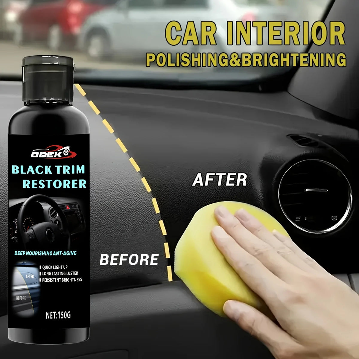 Premium Plastic & Rubber Restorer with Deep Black Gloss Finish