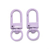 A pair of purple alloy lobster clasp hooks for DIY jewelry making