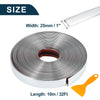 Roll of chrome car door edge guard trim strip with a 25mm width and 10 meter length