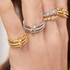 Gold-Plated Stainless Steel Stacked Ring Set