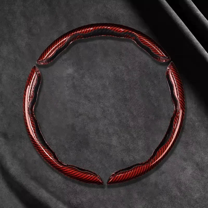 Carbon Fiber Style Microfiber Leather Steering Wheel Cover