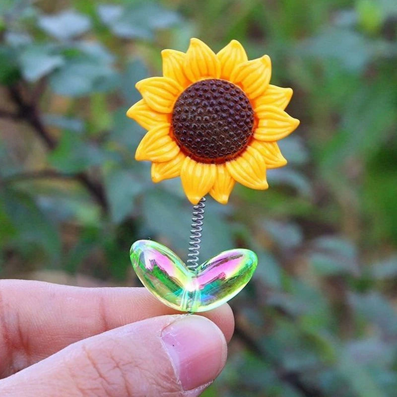 Mini Sunflower Shaking Head Car Decorations (Set of 5)