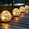 Solar-Powered Cracked Glass Globe Light