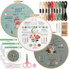 Beginner Embroidery Kit with Stamped Patterns and Tools