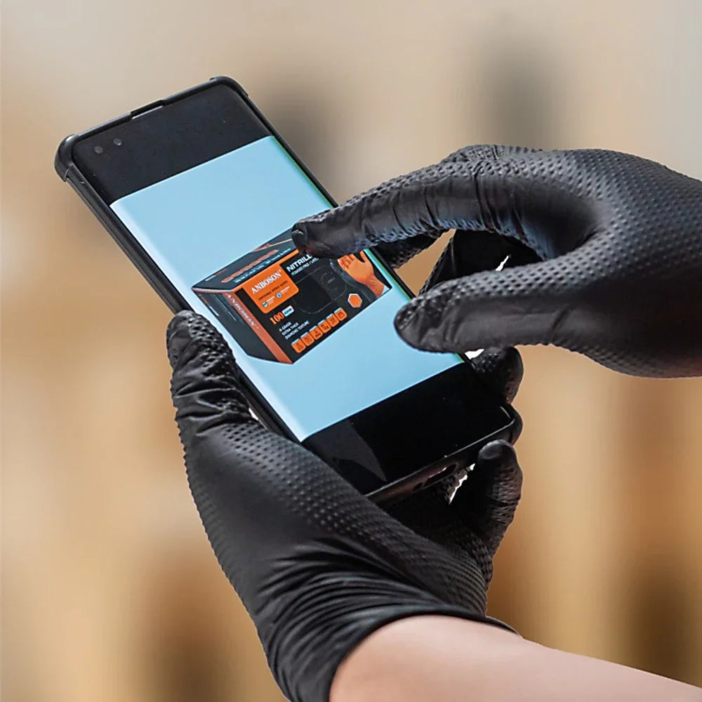 Heavy-Duty Textured Nitrile Work Gloves