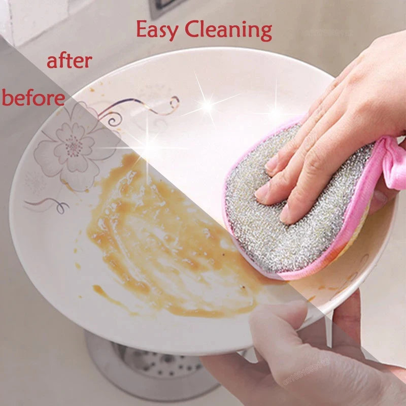 Double-Sided Dish Scrub Sponges for Kitchen Cleaning