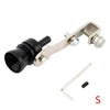 A silver metal whistle attachment designed to fit a car exhaust pipe.