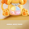 A colorful cartoon animal music piano keyboard with lights for toddlers featuring various cute animals.