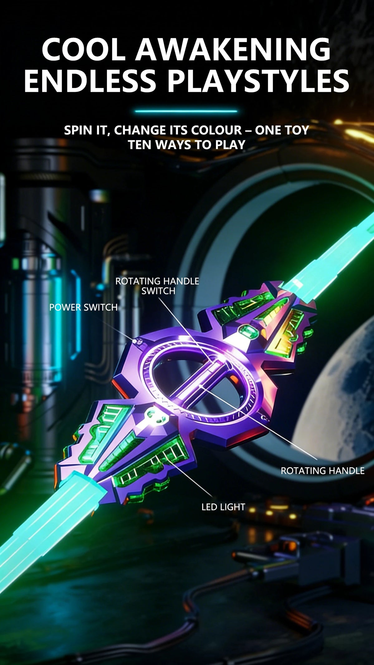 LED Light-Up Sound Sword with Multi-Color Effects