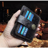 Handcrafted Cowhide Leather Card Wallet with Coin Pocket
