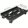Black adjustable rolling CPU stand with wheels for under-desk use