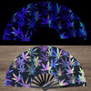 Holographic Folding Hand Fan with UV Glow Effect