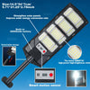 A solar street light with a detachable design, built-in battery, and smart motion sensor.
