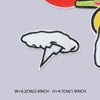 White lightning bolt shape iron-on embroidered patch for clothing