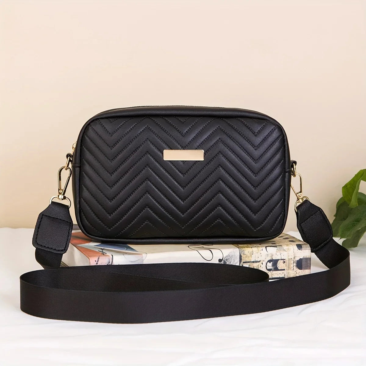 Quilted Crossbody Bag with Detachable Wallet