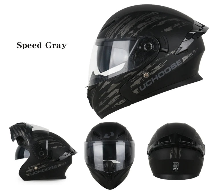 Modular Flip-Up Motorcycle Helmet with Removable Chin Guard