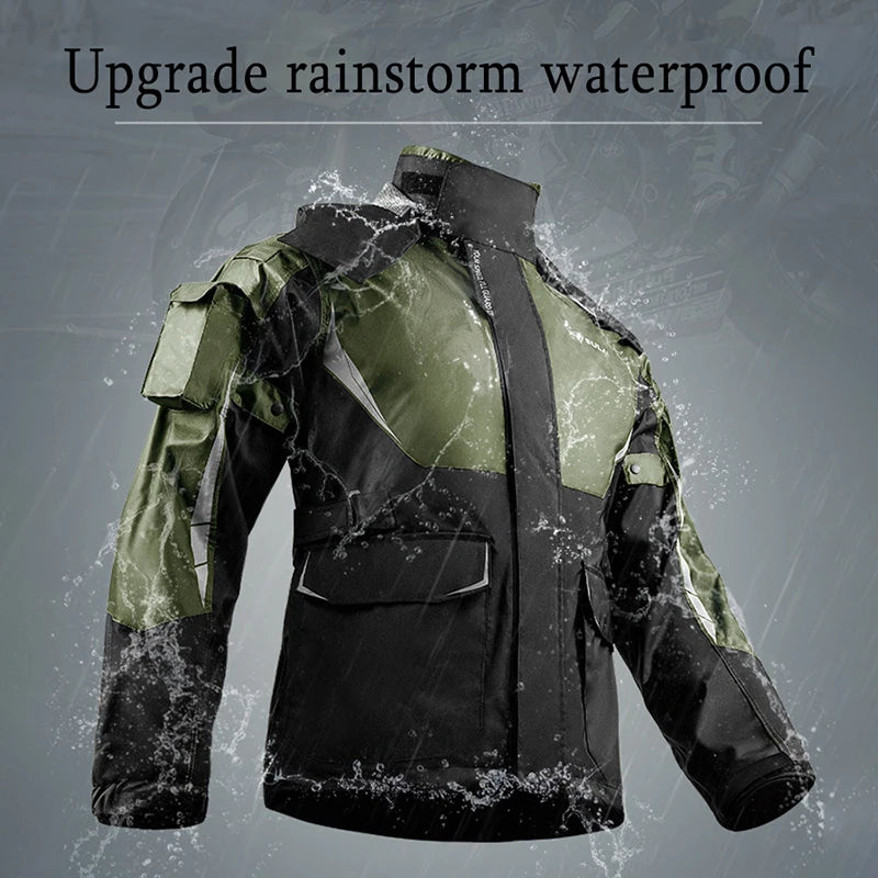 Men's Waterproof Motorcycle Rain Suit with Breathable Fabric