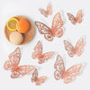 3D Rose Gold Butterfly Wall Decals for Home Decor