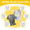 A guide showing various collar types like U-Neck, V-Neck, Crew Neck, Boat Neck, and Sweetheart Neck on a t-shirt.