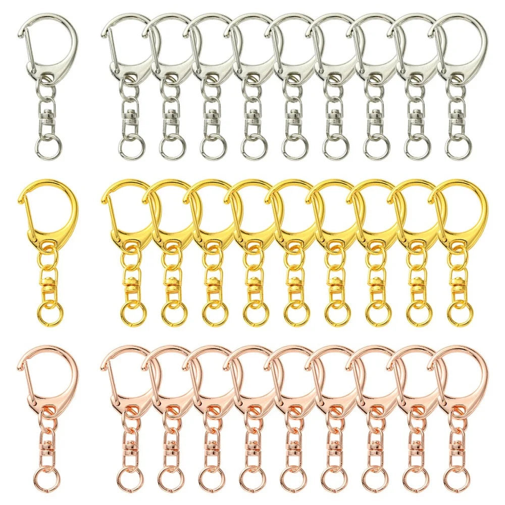 30-Piece Lobster Clasp Keychain Connector Set for DIY Jewelry Making