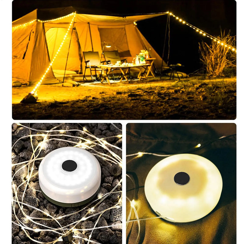 Retractable USB String Lights with Built-in Battery & Hook