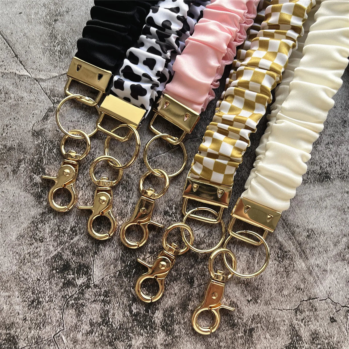 Elegant Gold Keychain Lanyard with Adjustable Neck Strap