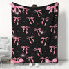 Chic Bow Print Flannel Throw Blanket