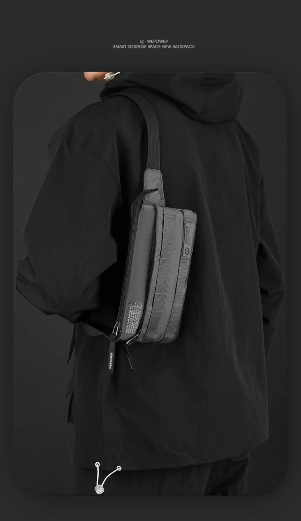 Vintage Style Crossbody Chest Bag for Men – Compact Nylon Shoulder Pack