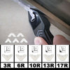 A set of five silicone sealing tools with various angles and sizes for caulking and sealing work