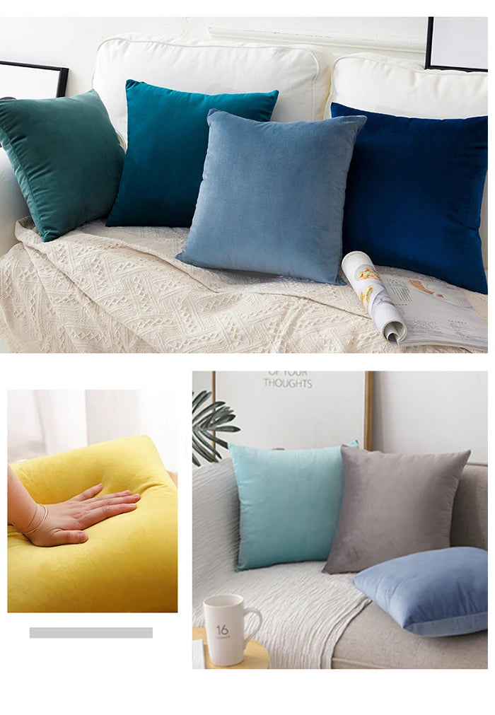 Velvet Throw Pillow Cover for Sofa and Bed Decor