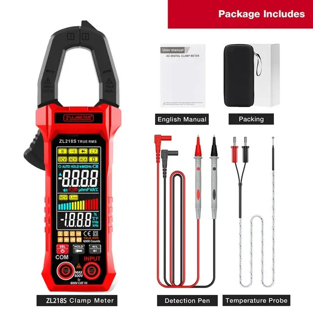 Professional Digital Clamp Meter with 600A AC/DC Range