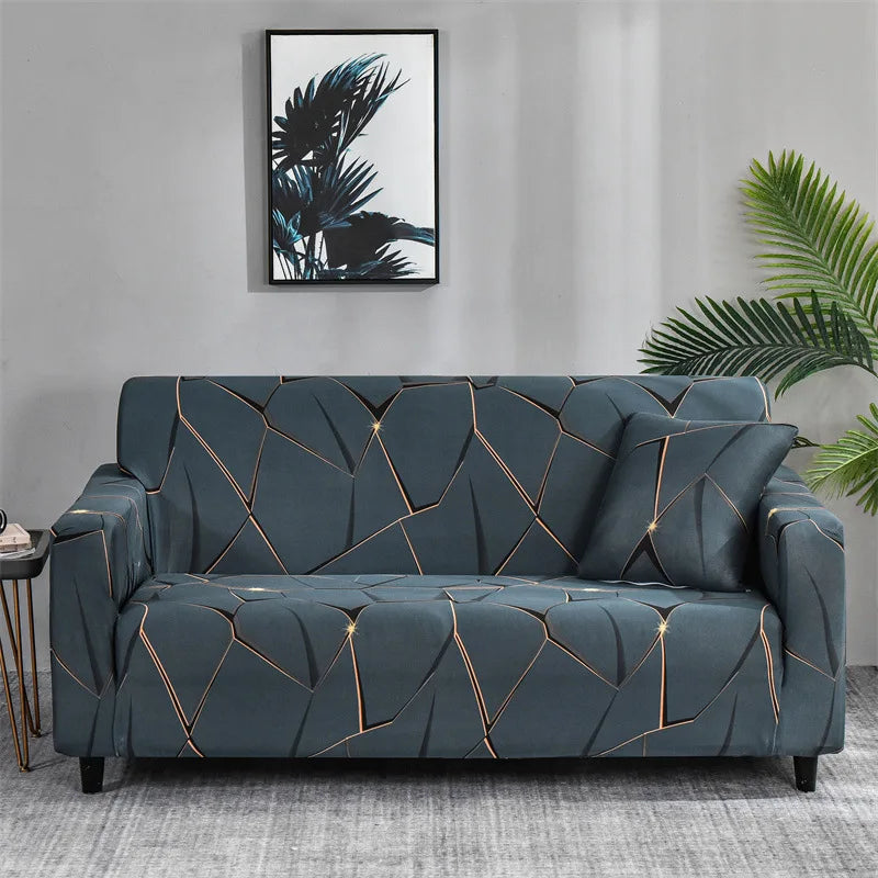 Floral Print Stretch Sofa Cover with Elastic Edge