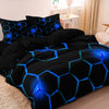 Geometric 3D Hexagonal Honeycomb Duvet Cover Set