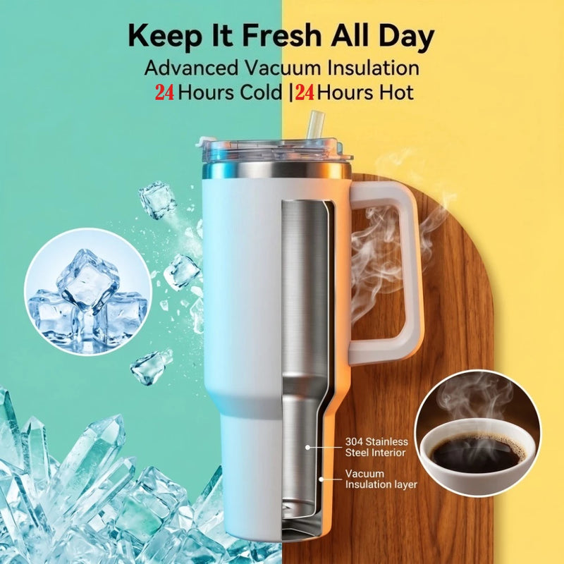 40oz Isolierter Edelstahl-Tumbler mit Deckel