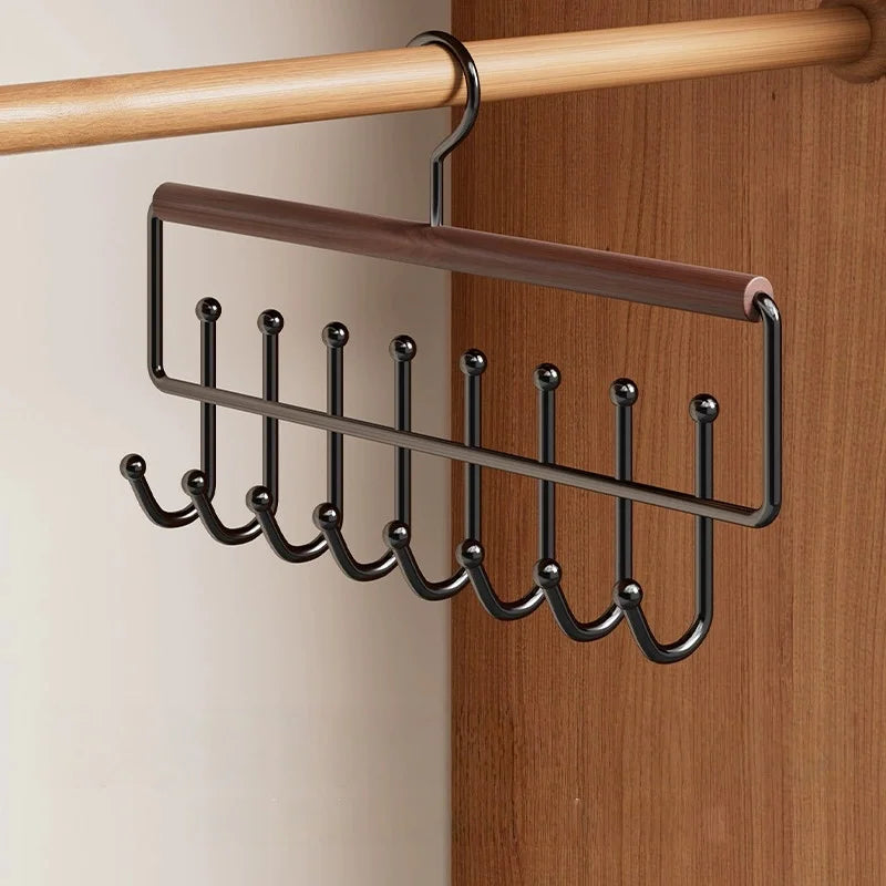Wall-Mounted Metal Coat Rack with 8 Hooks