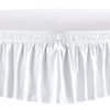 White adjustable wrap-around bed skirt featuring elegant ruffles