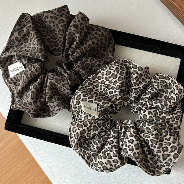 Oversized Leopard Print Scrunchie