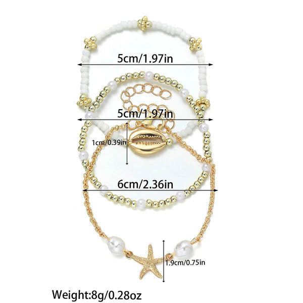 Summer Shell & Pearl Bracelet Set