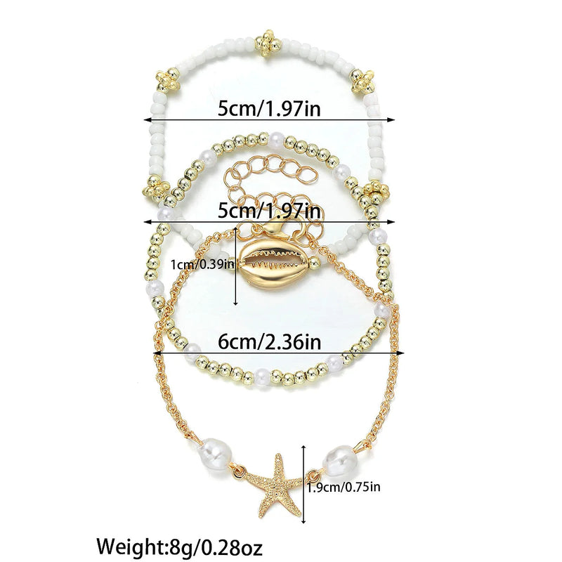 Summer Shell & Pearl Bracelet Set